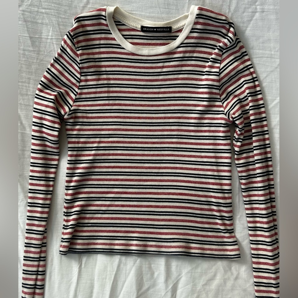 Brandy Melville Stripped Long Sleeve Cropped